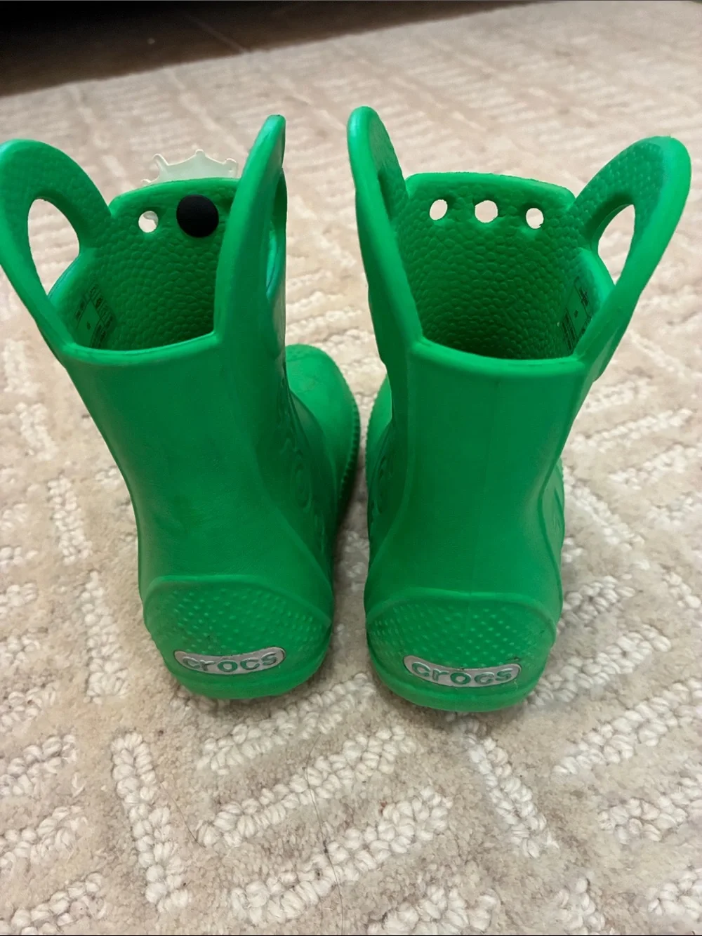 CROCS Kids Bright Green Pull-On Rain Boot